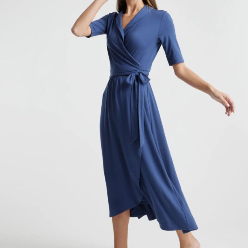 Quince jersey wrap dress